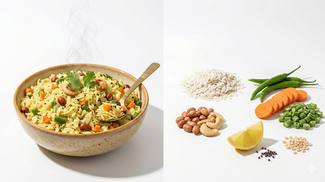 Healthy Vegetable Aval Poha Rice